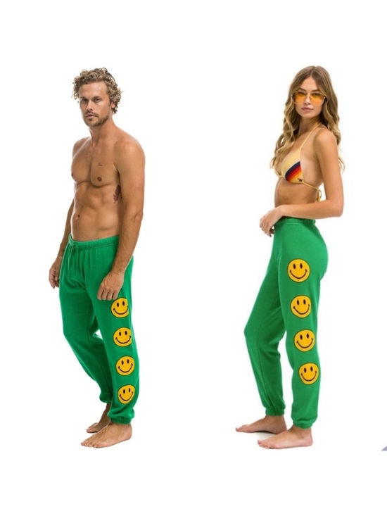 Aviator Nation Pants - Aviator Nation Women’s Smiley 2 Sweatpants Joggers in Kelly Green size small